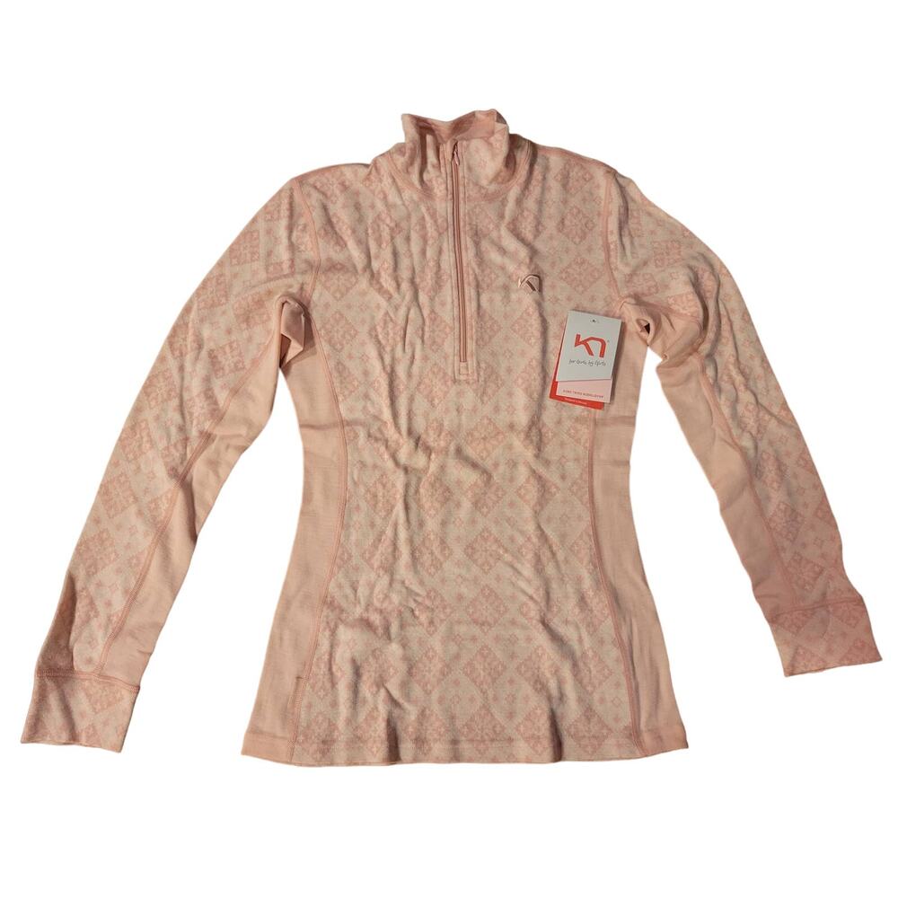 Kari Traa 100% Merino Wool Rose Half Zip Top Womens Large Dream